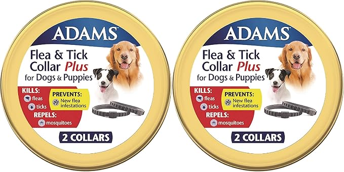 Adams Flea & Tick Collar Plus for Dogs & Puppies 2 Count - Pack of 22