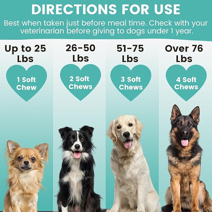 Mobility Hip and Joint Chews for Dogs Maximum Strength | Joints Health Supplement with Glucosamine, Chondroitin, MSM, Turmeric, Green Lipped Mussels, Wild Alaskan Salmon Oil, Omega 3