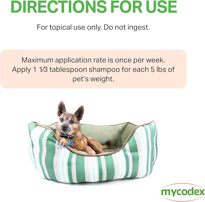 PRN Pharmacal Mycodex Flea & Tick Shampoo P3 - Sensitive Skin Shampoo for Dogs & Cats - Coconut Extract, Lanolin, Aloe - Removes Dandruff, Dirt & Scales - Killing Fleas & Ticks - 6 Fl Oz (Pack of 3)
