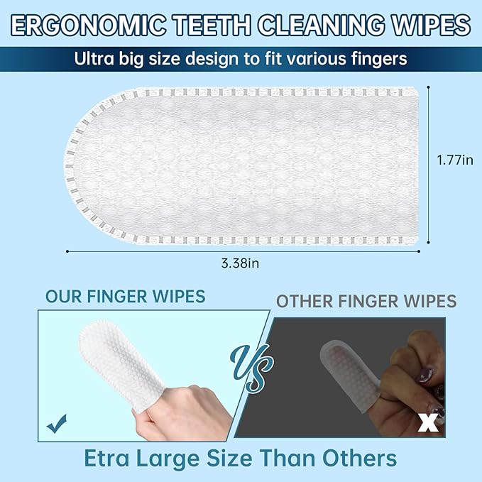 Teeth Cleaning Wipes for Dogs & Cats, 120 Counts Dental Wipes for Reducing Plaque & Tartar for Cats and Dogs, Disposable Gentle Breath Freshener Dental and Gum Care Finger Pet Wipes