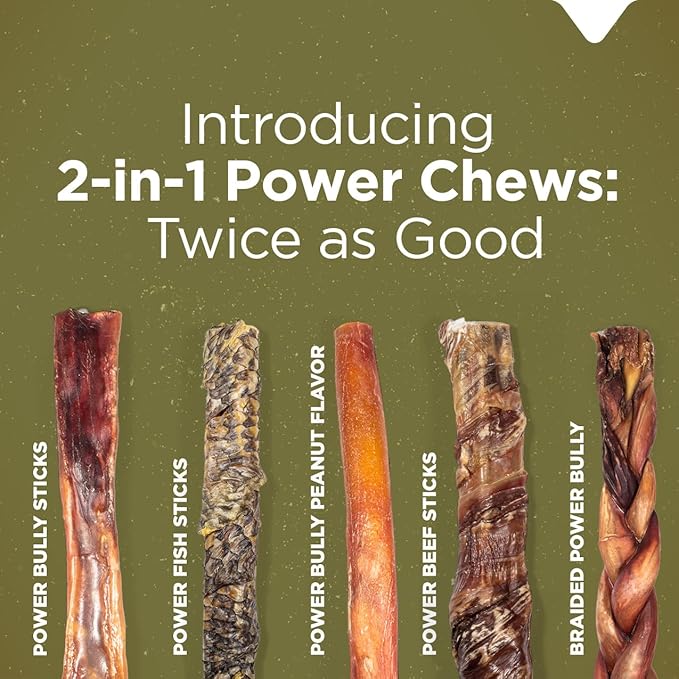 Natural Farm Power Fish Sticks Dog Chews (6”, 15-Pack), 2-in-1 Power Chews: Premium Beef Cheek Wrapped in Crunchy Tilapia Skin, Rich in Omega 3s, Long Lasting Protein Chew with Health Benefits