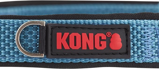 KONG Comfort Neoprene Padded Dog Collar offered by Barker Brands Inc. (Medium, Blue)
