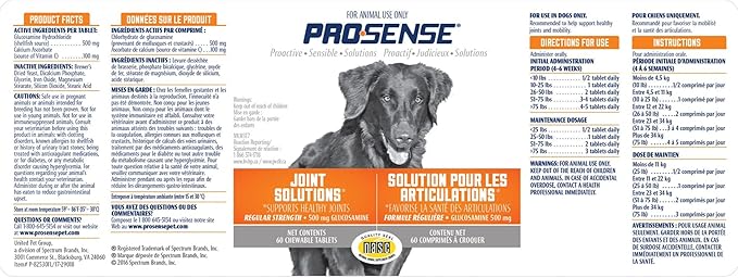 ProSense Pro-Sense Regular Strength Glucosamine Tablets for Dogs, 60 ct