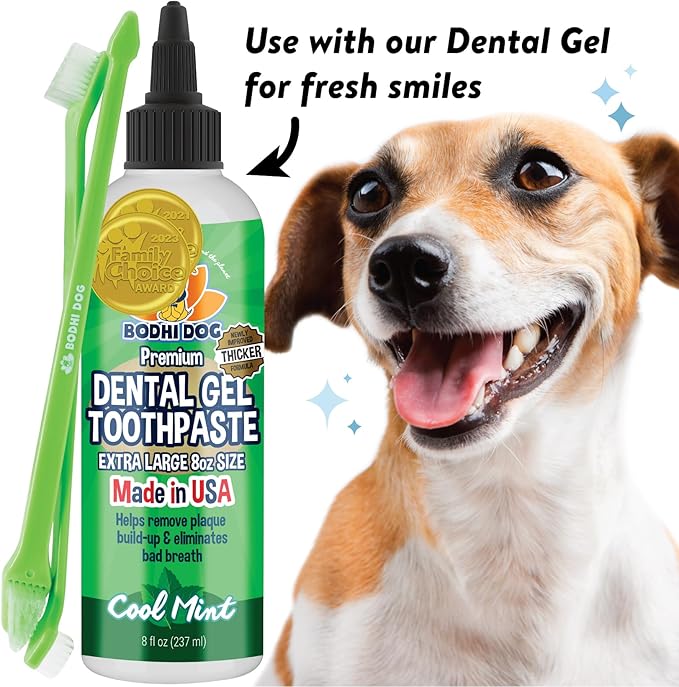 Bodhi Dog Dual-Headed Long Dog & Cat Toothbrush | Puppy Toothbrush with Soft Bristles for Pet Dental Care | Easy Teeth Cleaning Dog Toothbrush, 100 Count