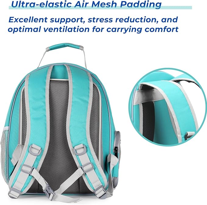 LOLLIMEOW Pet Carrier Backpack, Bubble Backpack Carrier, Cats and Puppies,Airline-Approved, Designed for Travel, Hiking, Walking & Outdoor Use (Square Expandable-Green)