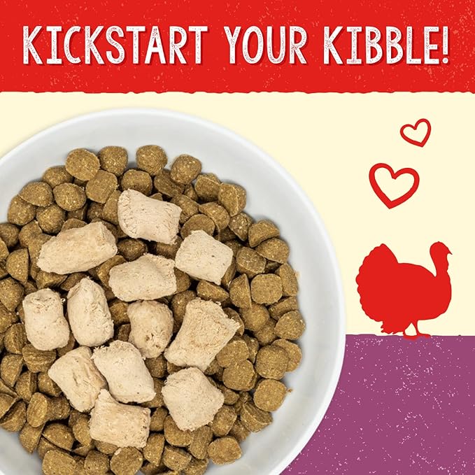 Stella & Chewy's Freeze Dried Raw Tantalizing Turkey Meal Mixer – Dog Food Topper for Small & Large Breeds – Grain Free, Protein Rich Recipe – 8 oz Bag