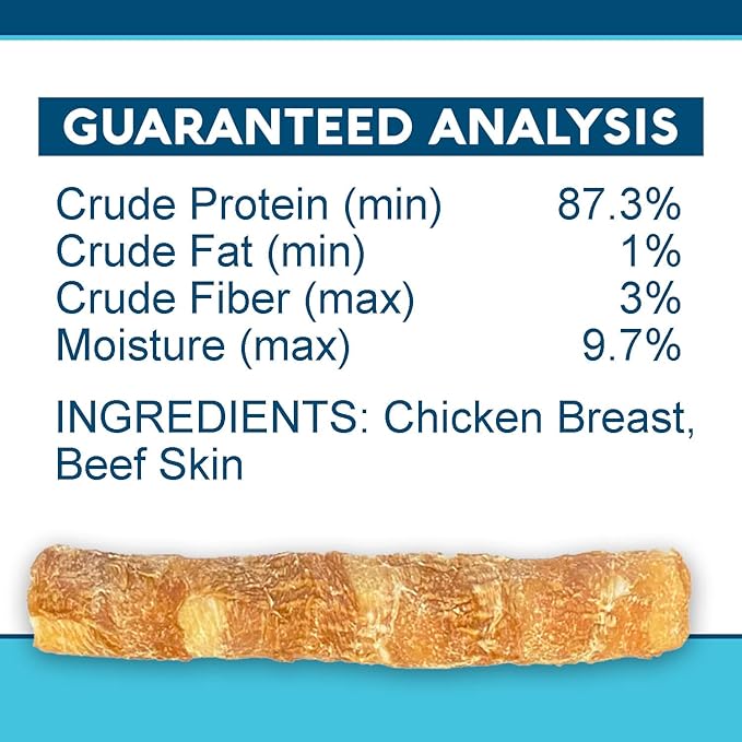 Chicken On A Stick Crunchy & Chewy Chicken Jerky Wrapped Rawhides for Large Dogs, Made in The USA 2-in-1 Dog Treats for Large Dogs, Mega Size 1 Ct
