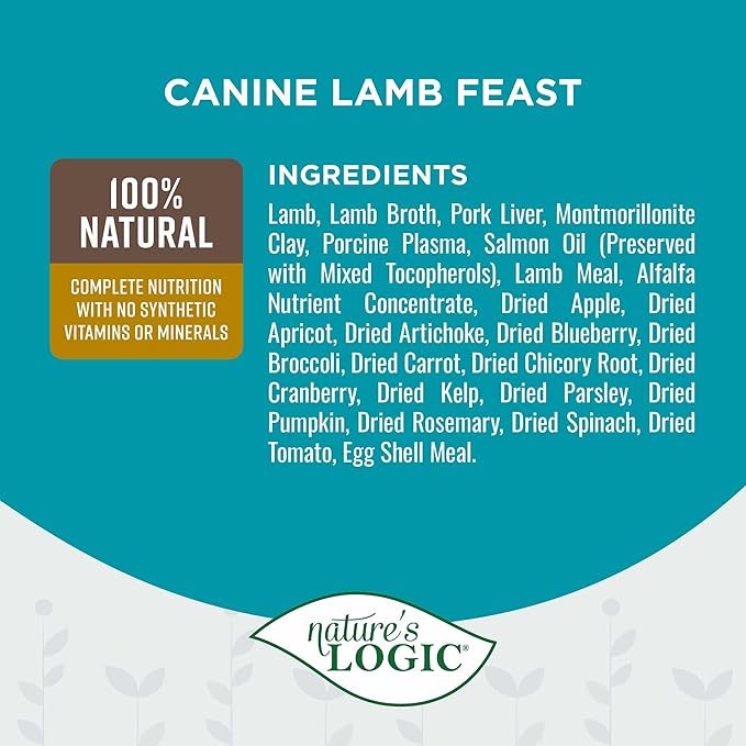 Natures Logic NL00102 Grain-Free Lamb Feast Wet Dog Food, One Size