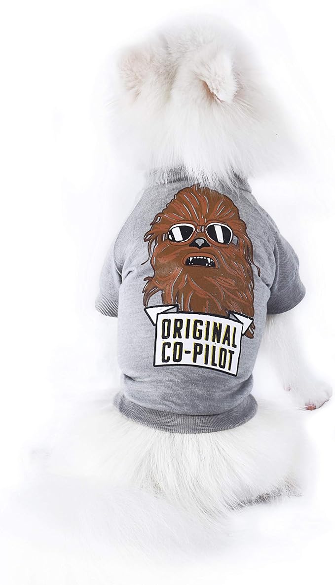 Star Wars for Pets Chewbacca "Original Co-Pilot" Dog Tee - Star Wars Dog Shirt for Large Dogs - Size X-Large - Soft, Cute, and Comfortable Dog Clothing and Apparel, Cute Dog Clothes