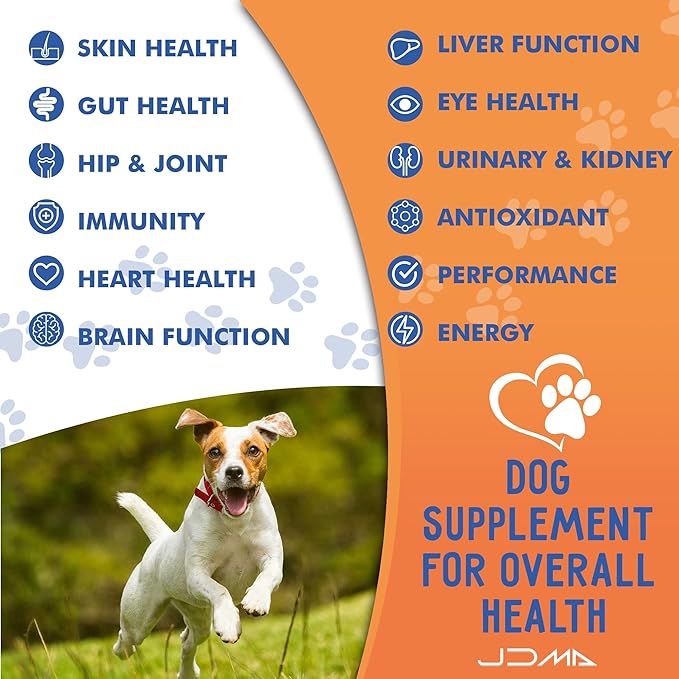 12-in-1 Dog Vitamins & Probiotics 120 Soft Chews - Organic Multivitamin with Glucosamine for Dogs - Joint Support Supplement for Dogs of All Ages,Sizes, & Breeds,Supports Skin,Heart,Immunity