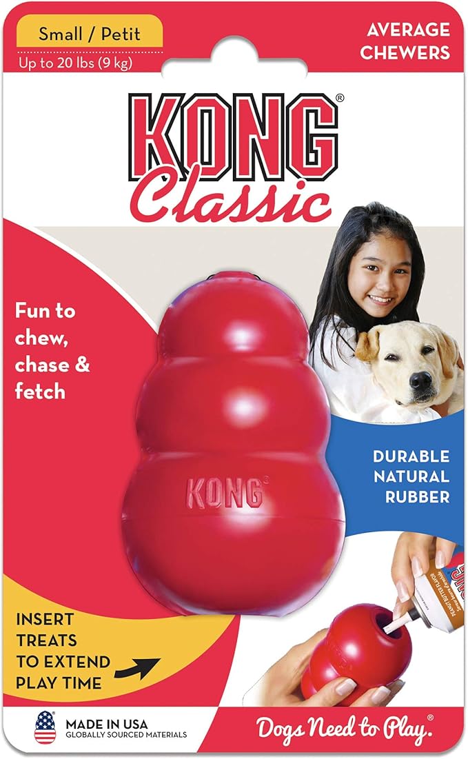 KONG - Classic and Ziggies - Dog Chew Toy with Dog Treats - for Small Dogs