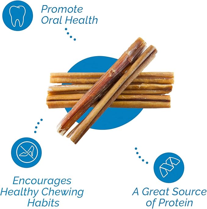 6 Inch Bully Sticks for Dogs (1 Pound Bag) 100% Natural Chews for Dogs & Puppies - Grass-Fed Free-Range Premium Beef Dog Chews - Bulk Dog Sticks Chew Dental Treats