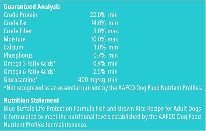 Blue Buffalo Life Protection Formula Natural Adult Dry Dog Food, Fish and Brown Rice 34-lb