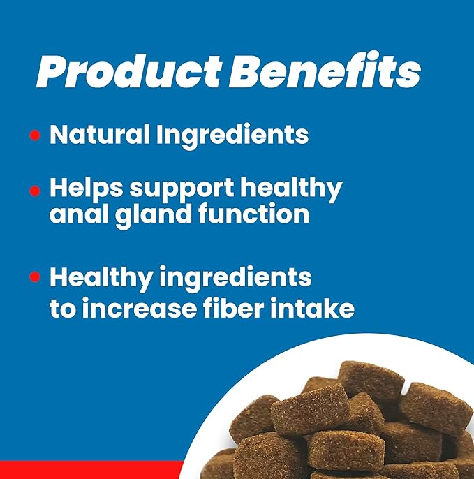Digestive Probiotic for Gut and Sac Gland Health for Dog Bowel Movement Relief Soft Fiber Chews developed to support The digestive system and Sac gland function for normal bowel movement