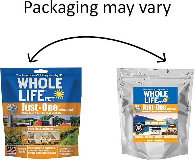 Whole Life Pet Just One Chicken Dog and Cat Value Packs - Human Grade, Freeze Dried, One Ingredient - Protein Rich, Grain Free, Made in The USA