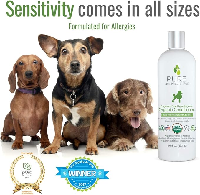 Pure and Natural Pet - Fragrance Free Hypoallergenic Organic Conditioner Fragrance Free 16 oz.