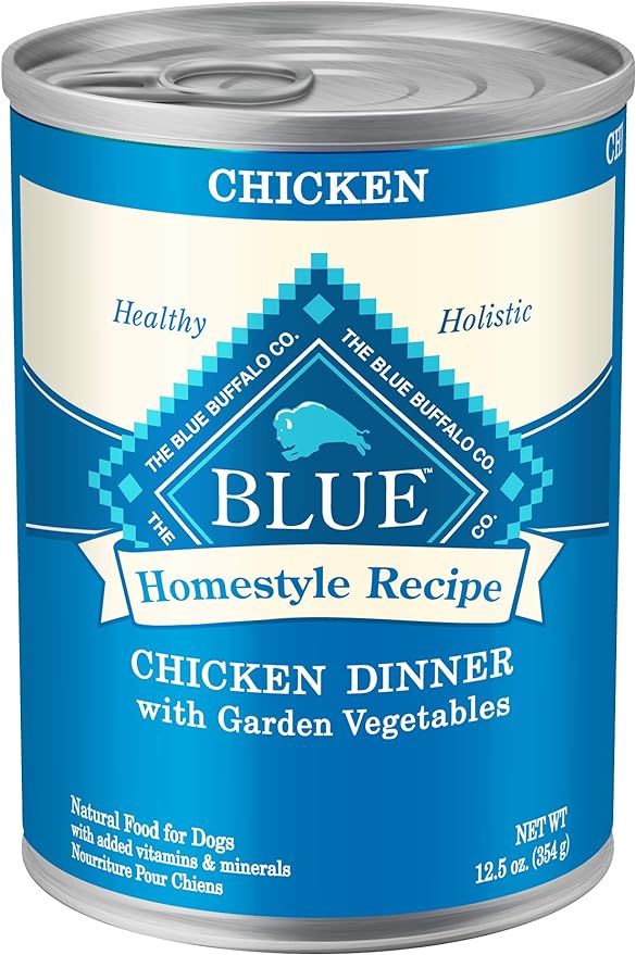 Blue Buffalo Homestyle Recipe Natural Adult Wet Dog Food, Chicken 12.5 oz cans (Pack of 12)