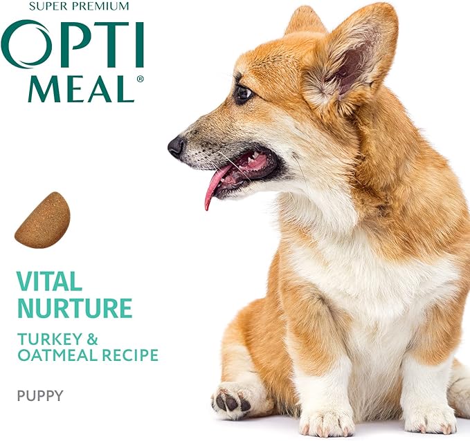 OPtimeal Natural Dog Food for Puppies - Proudly Ukrainian - Delicious Dry Puppy Food Recipe, Puppy Dog Food for Healthy Growth and Development (3.3 lbs, Turkey & Oatmeal)