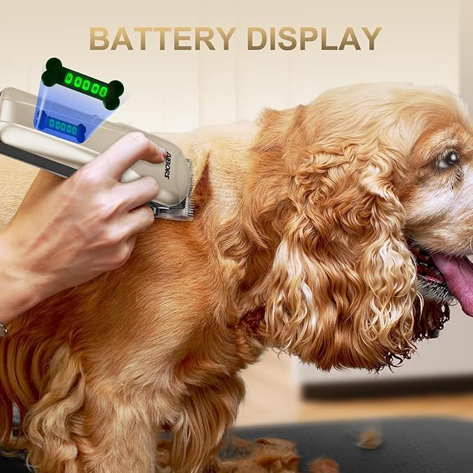 Dog Clippers, Professional Dog Grooming Kit, Low Noise Rechargeable Dog Clippers for Grooming, Cordless Electric Quiet Hair Grooming Clippers for Dogs Cats Pets
