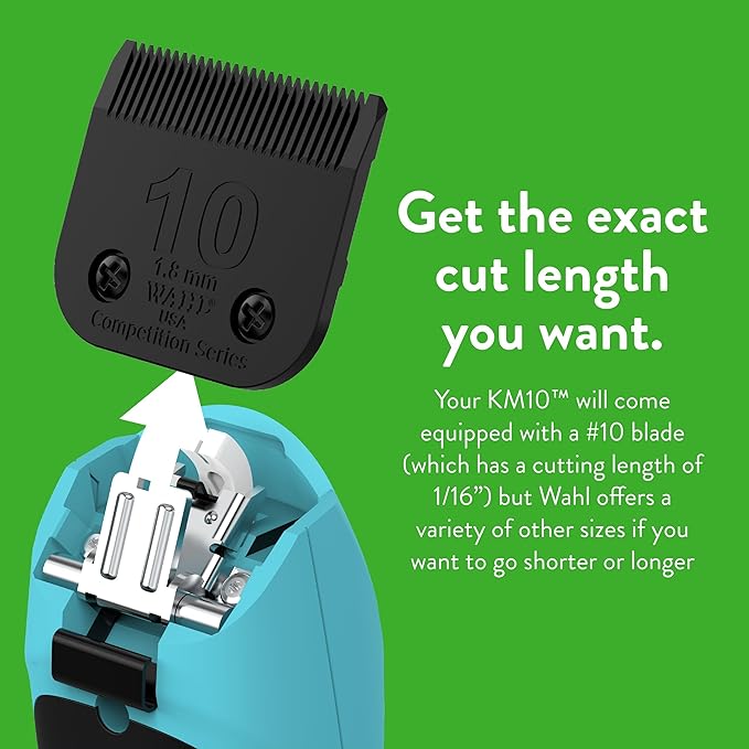Wahl Professional Animal KM10 2-Speed Brushless Motor Pet, Dog, and Horse Clipper Kit - Turquoise