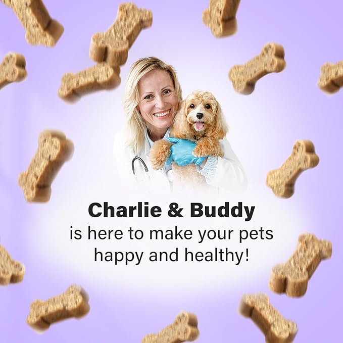 Charlie & Buddy Dog Multivitamin 21 in1 - Dog Vitamins and Supplements with Vitamin C Multivitamin for Dogs - Chicken Flavour Dog Vitamins Soft Chews - 90ct