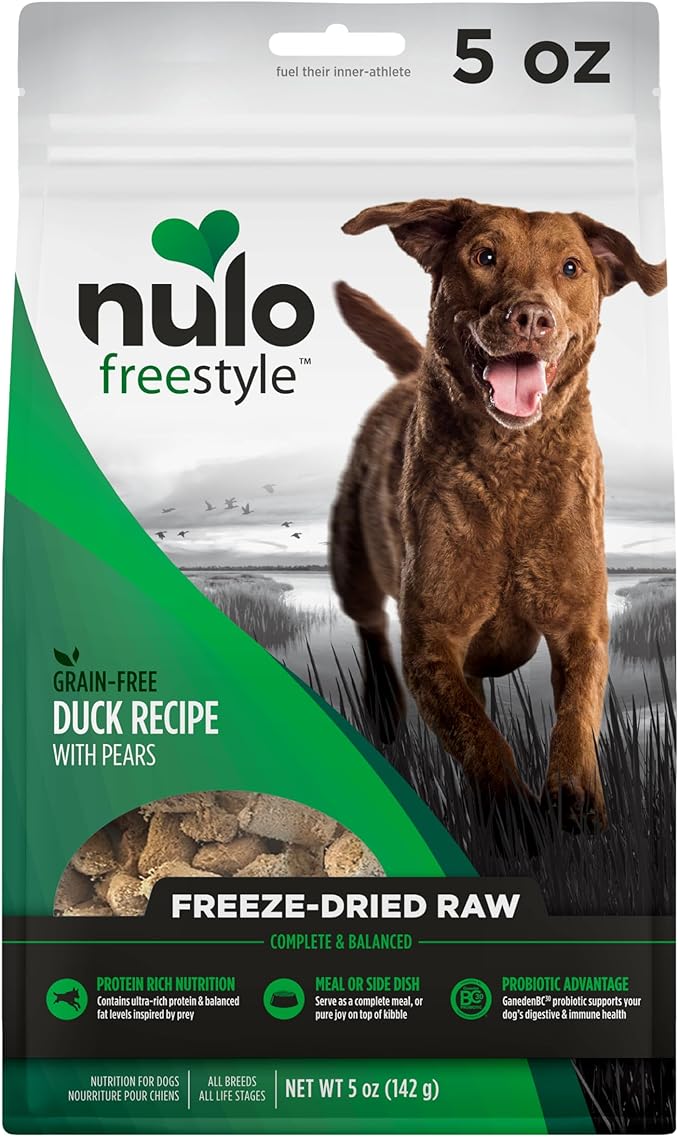 Nulo Freestyle Freeze-Dried Raw, Ultra-Rich Grain-Free Dry Dog Food for All Breeds and Life Stages with BC30 Probiotic for Digestive and Immune Health 5 Ounce (Pack of 1)