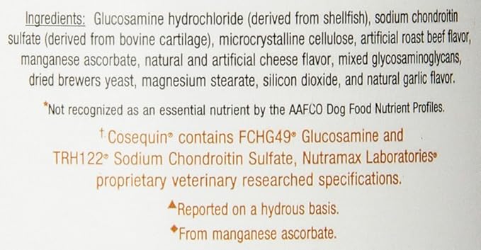 Nutramax Cosequin DS Joint Health Supplement for Dogs - With Glucosamine and Chondroitin, 132 Chewable Tablets