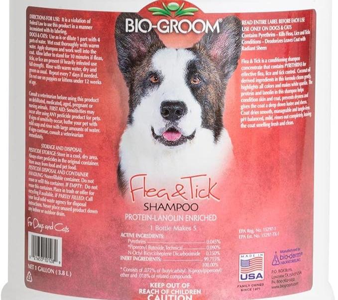 Bio-Groom Flea & Tick Dog Shampoo – Flea and Tick Prevention for Dogs, Cat Flea Treatment, Cruelty-Free, Made in USA, Natural Tick Repellent, Protein-Lanolin Shampoo – 1 Gallon