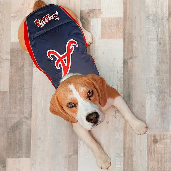 Pets First MLB Atlanta Braves Puffer Vest for Dogs & Cats, Size Small. Warm, Cozy, and Waterproof Dog Coat, for Small and Large Dogs/Cats. Best MLB Licensed PET Warming Sports Jacket (BRV-4081-SM)