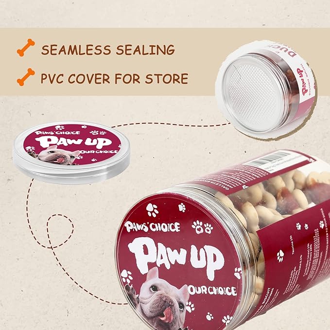 Dog Treats Duck Wrapped Biscuits, 1% Taurine Added, Low Fat Healthy Chewy Training Treats, 12.5oz/355g, Human Grade Dog Treating Snacks