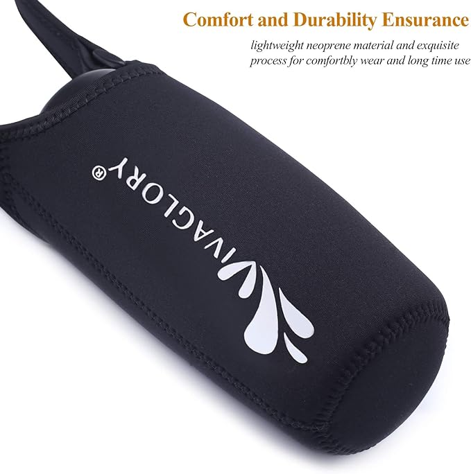 VIVAGLORY 25oz Stainless Steel Water Bottle & Neoprene Bottle Carrier Combo, Dog Drinking Bottles and Water Bottle Holder, Great for Hiking & Traveling with Pets