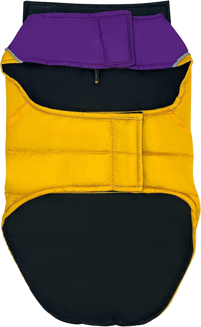 NCAA LSU Tigers Puffer Vest for Dogs & Cats, Size Large. Warm, Cozy, and Waterproof Dog Coat, for Small and Large Dogs/Cats. Best NCAA Licensed PET Warming Sports Jacket