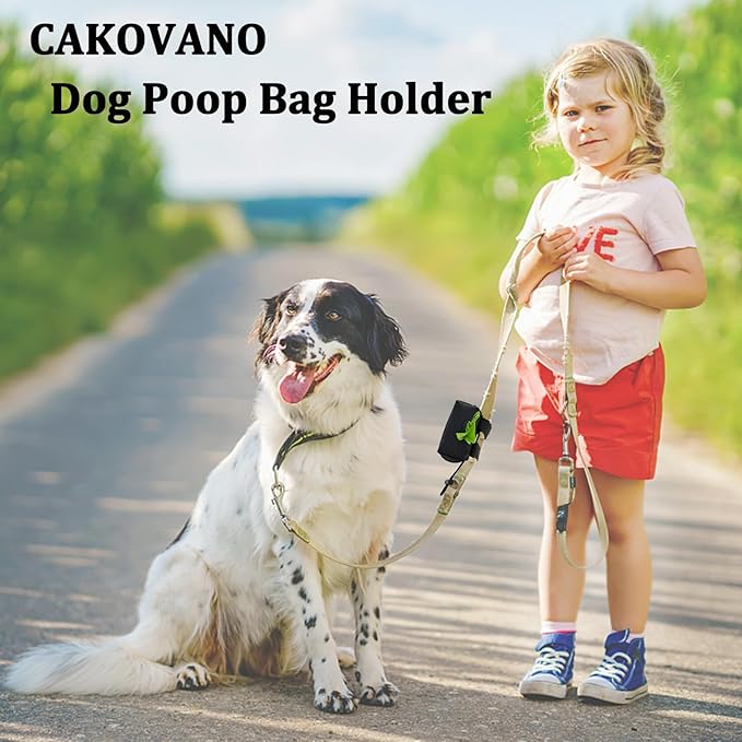 Dog Poop Bag Holder for Leash, Dog Poop Bag Dispenser Dog Waste Bag Holder for Leash Attachment, 2 In 1 Dog Poop Bags Holder & Waste Holder for Dispenser Carrier, Plus 15 Poop Bags