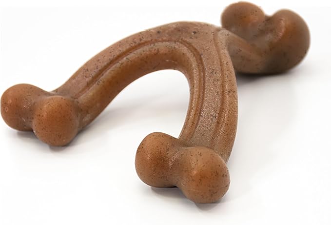 Nylabone Gourmet Style Strong Chew Wishbone Dog Chew Toy, Bacon Flavor, Small/Regular (1 Count)