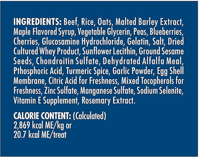 Zuke's Hip Action Dog Treats, Beef Recipe, Natural & Tender Dog Treats with Hip & Joint Support, Dog Treats for Adult Dogs 6 Ounce (Pack of 3)