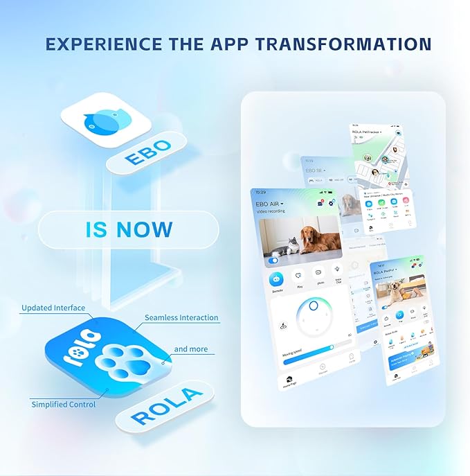 360°Dog Camera: Whole House Movable Camera, Pet Camera with 2 Way Audio, Motion Detection, Night Vision, Self-Charging, Cat Camera WiFi Wireless Security Camera, Remote APP Control Camera for Dog Cat