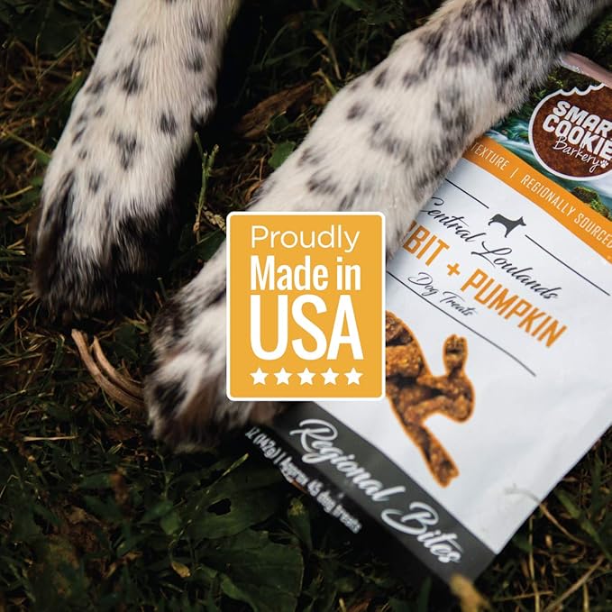 All Natural Dog Treats - Rabbit & Pumpkin - Training Treats for Dogs & Puppies with Allergies, Sensitive Stomachs - Soft Dog Treats, Grain Free, Chewy, Human-Grade, Made in USA - 5oz Bag