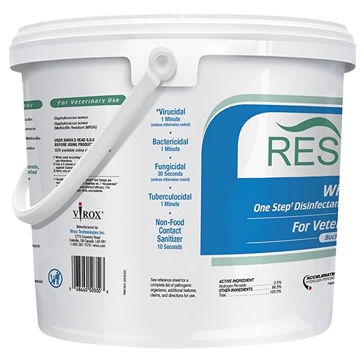 REScue One-Step Disinfectant Cleaner & Deodorizer Wipes for Veterinary Use – For Kennels & More – Extra Large Wipes, 160-Count Wipes Bucket (4 Pack)