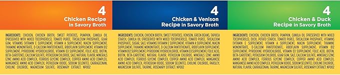 Nature's Recipe Grain Free Wet Dog Food, Chicken/Venison/Duck Variety Pack, 2.75 Ounce Cup (Pack of 24)