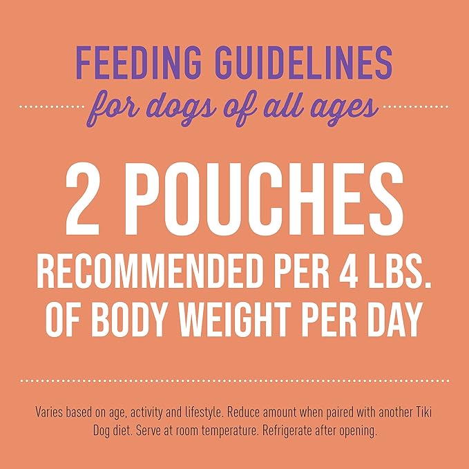 Tiki Dog Petites Grain Free, Chicken & Beef, Nutrient Dense Meat, Meal Topper for Small Dogs and All Life Stages, 3.5 oz Pouch, Pack of 12