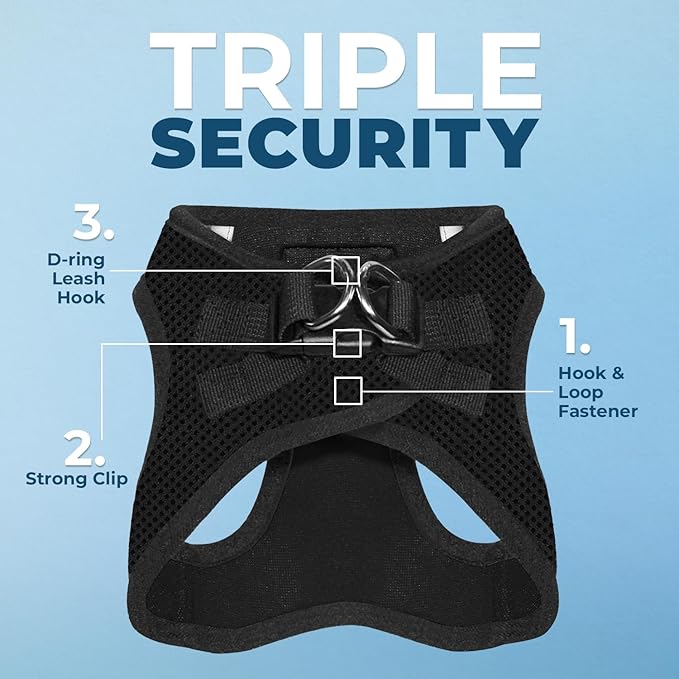 Voyager Step-in Air Dog Harness - All Weather Mesh Step in Vest Harness for Small and Medium Dogs by Best Pet Supplies - Black, L