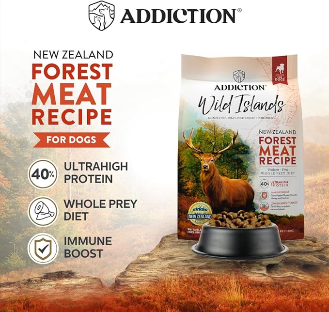 Addiction Wild Islands Forest Meat Premium Venison Recipe Dry Dog Food (4 Pound)