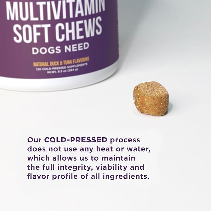 Natural Rapport Dog Multivitamin - The Only Multivitamin Soft Chews That Dogs Need - 120ct Contain Zinc, and Manganese to Support Functions and Keep Dog Healthy
