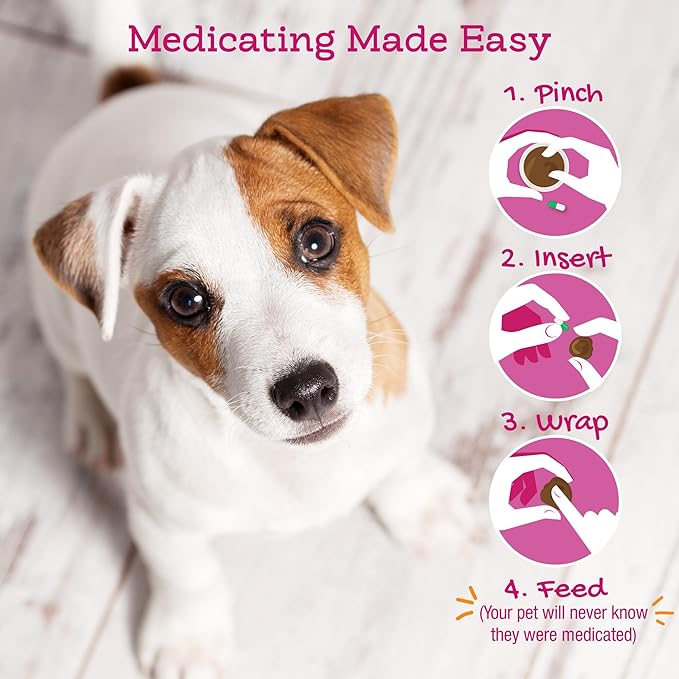 Riley's Pill Wrap for Dogs with Probiotics - Delicious Peanut Butter Flavored Pill Paste for Dogs - Wrap Pills, Capsules, Tablets in a Pocket or Pouch to Mask The Taste & Make Pill Time Fun - 4.2 oz