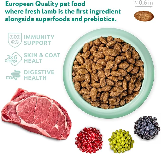 OPtimeal Dry Dog Food for Small Dogs - Proudly Ukrainian - Nutritional Dog Food Dry Recipe with Easily Digestible Protein for Small Breeds (8.8 lbs, Lamb & Rice)