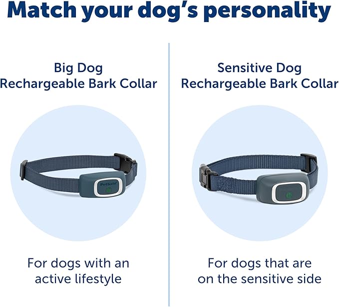 PetSafe Lite Rechargeable Bark Collar for Timid or Little Dogs over 8 lb., 15 Levels of Automatically Adjusting & Light Static Correction - Rechargeable, Waterproof - Reduces Barking and Whining