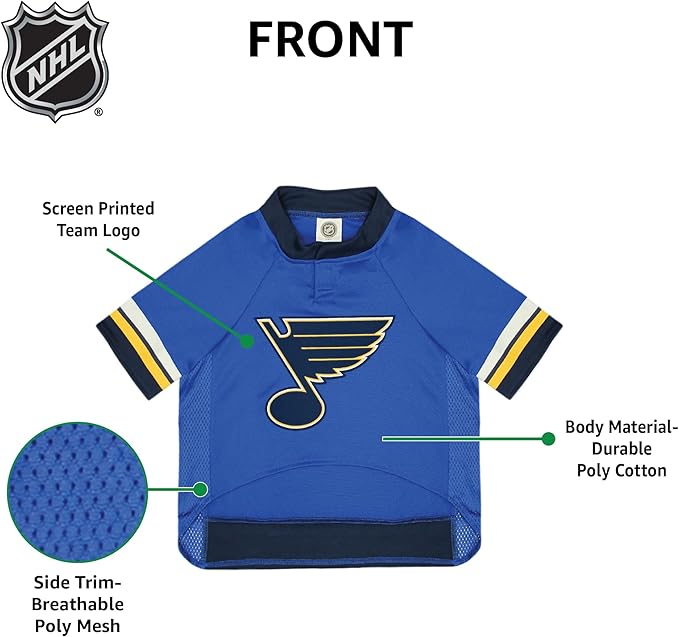 Pets First NHL ST.Louis Blues Jersey for Dogs & Cats, X-Small. - Let Your Pet be a Real NHL Fan!