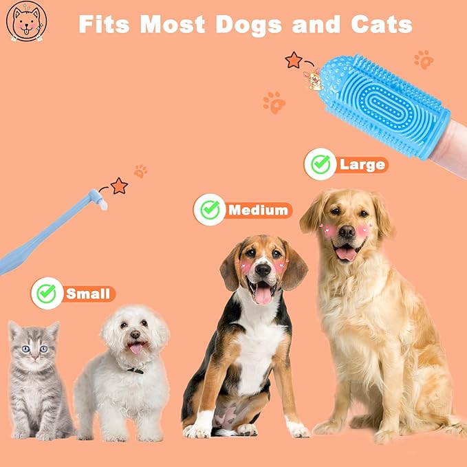 Dog Toothbrush Finger Toothbrush Cat Toothbrush 6Pack Dog Tooth Brushing Kit Dog Finger Toothbrush for Dog Teeth Cleaning&Dog Dental Care Dog Tooth Brush Puppy Tooth Brushing Kit