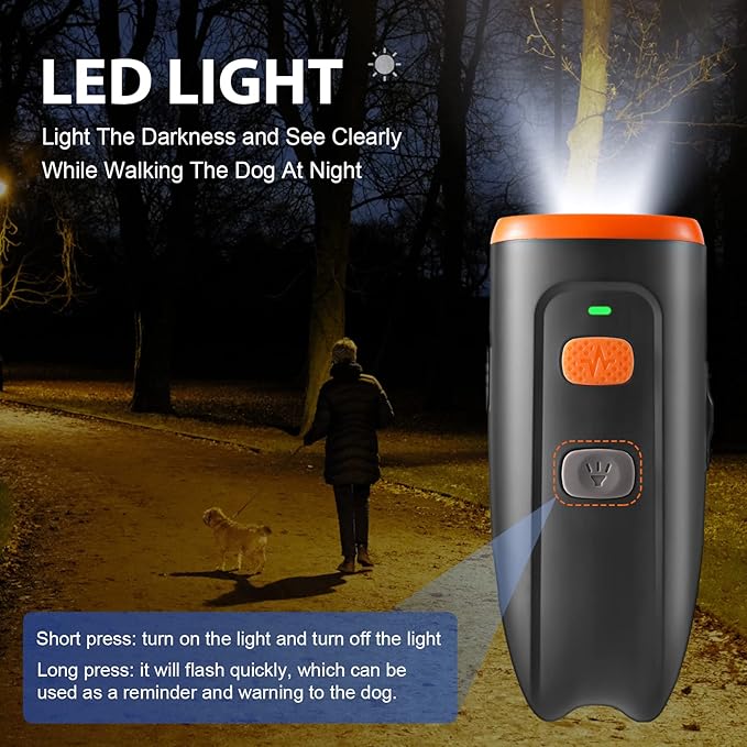 Ultrasonic Dog Barking Control Device, Anti Barking Device Dog Barking Silencer with LED Light, 3 Training Modes Dog Bark Deterrent Devices 20ft Range Dog Training & Behavior Aids w/SOS