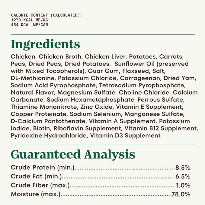 NUTRO PREMIUM LOAF Adult Natural Grain Free Wet Dog Food Slow Cooked Chicken, Potato, Carrot & Pea Recipe, 12.5 oz. Cans (Pack of 12)